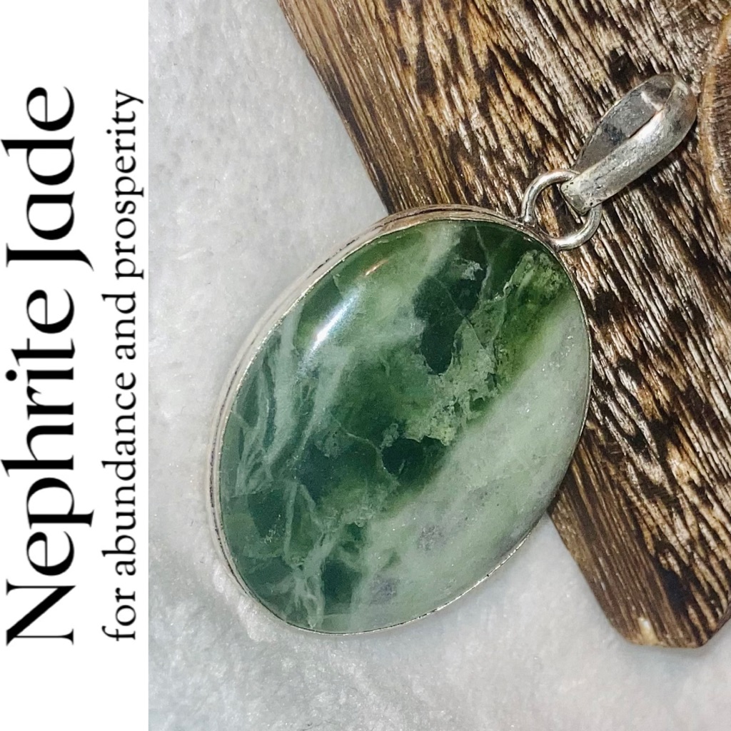 Breathtaking Two Tone Green Nephrite Jade Gemstone Round Handmade Pendant